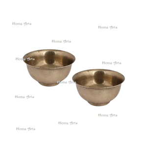 Fabricant en Inde Ensemble de 2 bols de nourriture en aluminium de tailles différentes Nouveau design Bol de service à dessert en fer pour les fêtes - Product Image 3