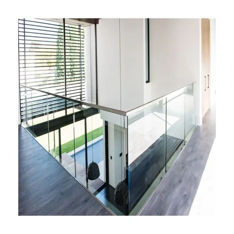 U Base Channel Railing System Balcony Balustrades Handrails Apartment Frameless Tempered Glass Balustrade