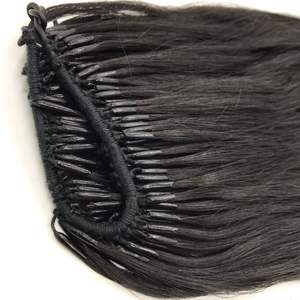 Venta al por mayor de extensiones de cabello humano de doble dibujado Micro Link Extensiones de cabello Natural Recto Color Negro - Product Image 2