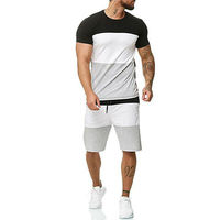 Conjunto de Camiseta y Pantalones Cortos de Verano de Poliéster Teñido Anudado de Alta Calidad con Apliques de Forro Polar, de Secado Rápido, Transpirable, Ecológico, Tallas Grandes, 2 Piezas