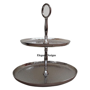 Soporte de Metal de alta calidad para pasteles, soporte de pastel hecho a mano con forma redonda chapada en oro, elegante, decorativo, indio - Product Image 6