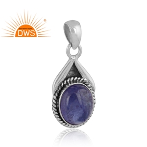 Pendentif en argent sterling 925 oxydé avec pierre précieuse naturelle Tanzanite, bijou pour femme, cadeau pour elle, design personnalisé - Product Image 3