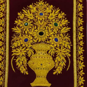 Zari hecho a mano impermeable autoadhesivo bordado decoración colgante de pared con vidrio para el hogar o regalo - Product Image 4