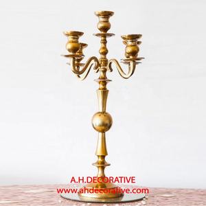 Candélabre en métal enduit noir 5 bras avec cristal Votive & Drops Design unique Vaisselle de mariage et de fête Candélabres faits à la main - Product Image 6