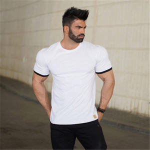 T-shirt en polyester/coton de haute qualité pour hommes T-shirt à col rond coupe ajustée à manches courtes T-shirt écologique décontracté - Product Image 5