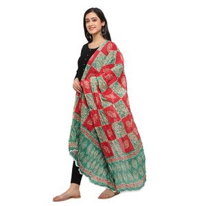 Diseñador étnico indio para mujer, estola Dupatta bordada colorida para mujer, algodón, lino, crepé, poliéster acrílico, Georgette - Product Image 4