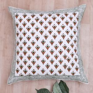 Sustainable 100% Cotton Embroidered Plain 300 GSM Daily Use Friendly Shrink Resistant Eco-Friendly GOTS Certified Sofa <b>Cushion</b> - Product Image 1