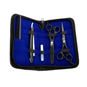 Kit profesional de peluquería con tijera de pelo chapada en oro con logotipo personalizado - Product Image 2