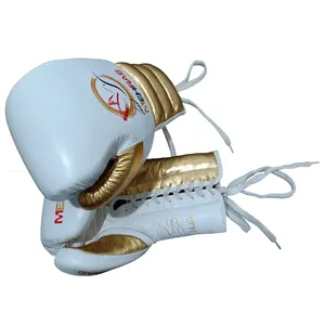 Luvas de couro genuíno para boxe, luvas com fecho para competição, oem, logotipo personalizado, profissional, de couro pu