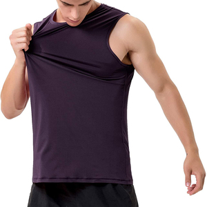 Solid Color Men's Workout Gym Fitness Tank Top High Quality Latest Designs Sports Vest At Wholesale 2022 - Product Image 2