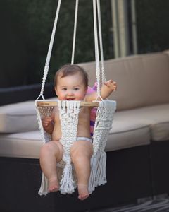 Bébé hamac balançoire chaise macramé - Product Image 1
