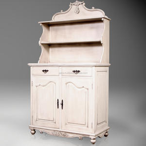 Meuble en bois massif, commode française avec peinture blanche vieillie, antique, fait à la main en Indonésie - Product Image 2