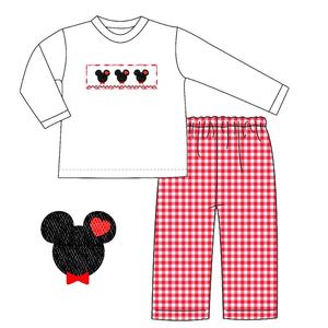 Conjunto de Pantalones con Diseño de Ratón de San Valentín para Niños Pequeños - Product Image 1