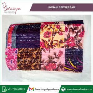 Más Popular hecho a mano impresión Floral cama Kantha cubierta de cama/Kantha colcha - Product Image 5