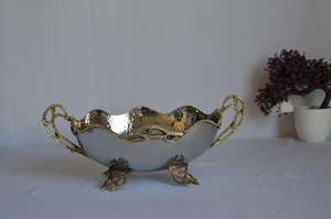 Vantage Modern Luxury Hot Fancy Acero inoxidable y latón Pedestal Frutero con asa para uso en el hogar y la cocina Uso de deshierbe - Product Image 6