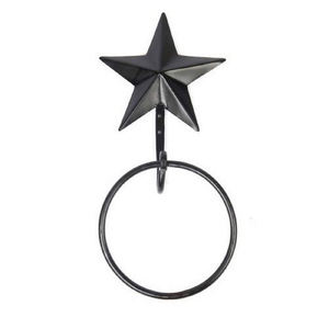 Anneau de serviette mural poisson en fonte, porte-serviettes fait main en fer pour salle de bain et cuisine - Product Image 3