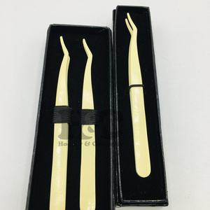 Nueva pinza aplicador de extensión de pestañas pinzas aplicadoras sostenibles oro plata negro aplicador de pestañas logotipo privado visón - Product Image 6