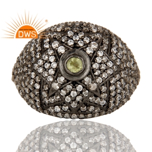 Ensemble de bagues en Zircon blanc, Style victorien, vente en gros de bijoux, bagues en argent faites à la main - Product Image 3