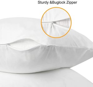 Fodere per cuscini <span class=keywords><strong>bianche</strong></span> dimensioni Standard-fodere per <span class=keywords><strong>federe</strong></span> in <span class=keywords><strong>cotone</strong></span> 100% con cerniera nascosta, traspirante e Ultra morbida/fodere per cuscini - Product Image 3