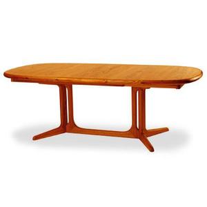 Table à manger minimaliste ovale en bois de Suar pour appartement et salle à manger - Product Image 1