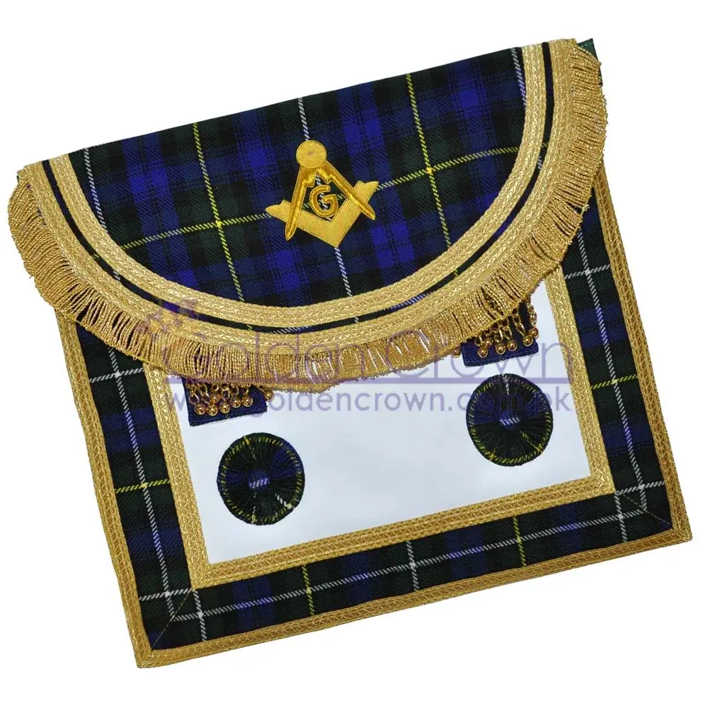 Scottish Rite Master Mason Handgemachte Sticks chürze-Gestreiftes Blau | Freimaurer Regalia Schürze Lieferant