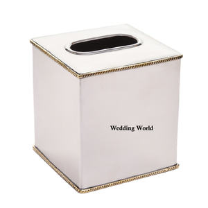 Caja de pañuelos galvanizada vintage Diseñador hecho a mano de calidad superior Servilletero al por mayor Forma personalizada Cubierta de pañuelos de lujo - Product Image 2