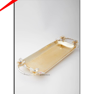 Bandeja de Servicio Redonda de Metal Decorativa de Lujo, Dorada, con Acabado de Alta Gama, para Servir el Desayuno - Product Image 5