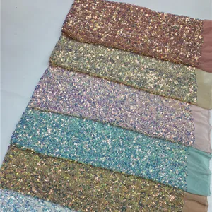 Tecido de renda elástico 3d, tecido de renda solúvel em água de tecido africano de organza, tecido brilhante de glitter