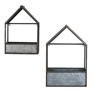 Maceta colgante de Metal con forma cuadrada de la mejor calidad, diseño moderno Vintage montado en la pared con acabado galvanizado para decoración del hogar y jardín - Product Image 1