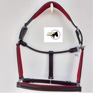 Col licou à tête d'équitation rembourré rouge, avec canal vide sur le nez et les joues - Product Image 5