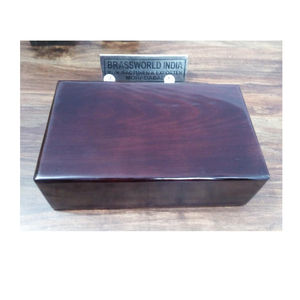 RECTANGLE DE BOIS BRUN FONCÉ BRILLANT Adulte URNE FOURNITURES PAR BRASSWORLD INDE - Product Image 1