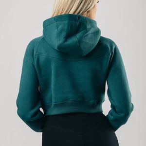 เสื้อฮู้ดครอปแบบยูนิเซ็กซ์รุ่นใหม่ล่าสุดสำหรับฤดูใบไม้ร่วง แขนสั้น คอสองชั้น ผ้าปักลายเทคนิค โพลีเอสเตอร์/คอตตอน - Product Image 3