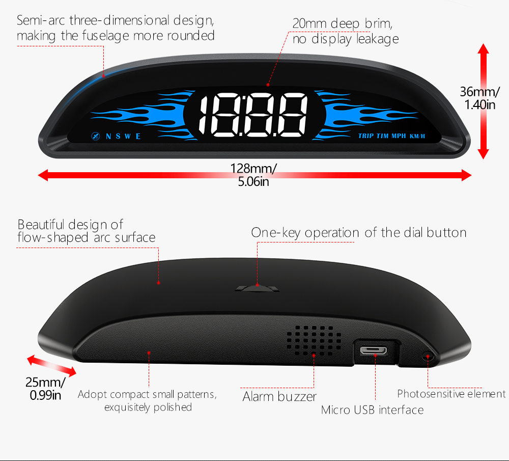 GPS Speedometers Head Up Display G2 model Car HUD Display