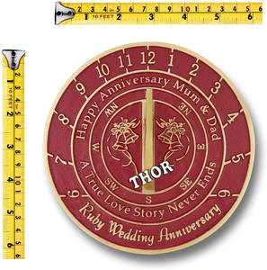 Heureux rubis mariage anniversaire cadeau maman papa jardin cadran solaire boussole cadran numérique affichage boîtier en laiton véritable histoire d'amour ne se termine jamais - Product Image 2