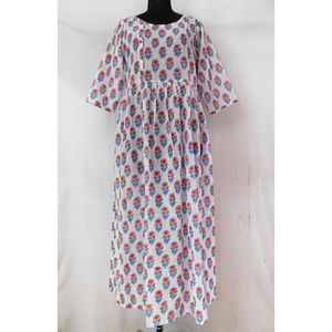 Vestido Largo de Verano para Mujer, Elegante, Estilo Bohemio, Informal, de Algodón Tejido, con Botones, Estampado Kuris, para Playa, Cintura Natural, Venta al por Mayor - Product Image 1