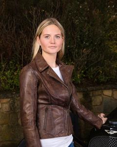 Vestes courtes en cuir ciré ajustées pour filles, pour l'hiver - Product Image 5