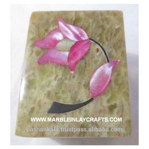 ตกแต่ง Soapstone ฝังกล่องเครื่องประดับ - Product Image 1
