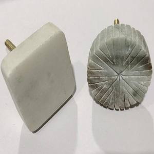 Perilla de piedra MARLBE Natural, tirador de cajón de latón, muebles de dormitorio, armarios de cocina, perillas de mango de piedra blanca de mármol - Product Image 3