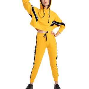 ชุดวอร์ม2ชิ้นแขนยาวสำหรับผู้หญิงชุดวอร์มสีพื้นสำหรับใส่ออกกำลังกายโลโก้ออกแบบได้ตามที่ต้องการ - Product Image 1