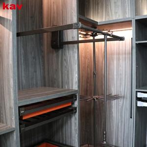 Accessoires de rail de placard pour salon moderne, porte-vêtements, barre de suspension relevable avec fermeture douce, réglable pour armoire - Product Image 4