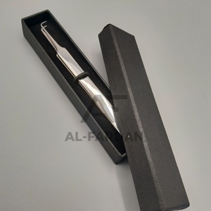 แหนบปลายแหลมทำจากสเตนเลสสตีลแบบญี่ปุ่น90องศากล่องใส่นามบัตรเคลือบเงาสีเงินล้วนพร้อมปลายแหลม - Product Image 2