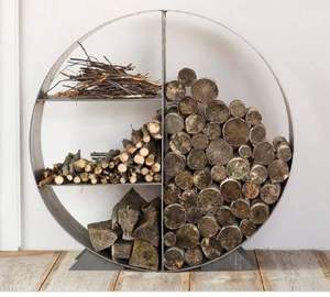 Porte-bûches de bois de chauffage en métal MS moderne dernière conception accessoire de cheminée en gros bon marché - Product Image 5