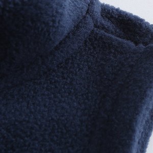 Gilet polaire personnalisé bleu marine pour hommes avec fermeture éclair frontale, vêtements d'extérieur sans manches, gilet polaire chaud à la mode pour hommes - Product Image 4