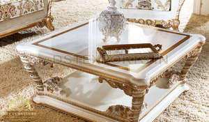 Juego de Muebles de Sala de Estar de Madera de Lujo, Exclusivo Juego de Sofás de Madera Dorada para Sala de Estar, Compre un Juego de Sofás de Madera de Teca - Product Image 3