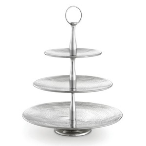Soporte de servidor de pastel plegable de forma redondeada hecha a mano de 2 niveles Soporte de pastel de metal decorativo de acabado de la mejor calidad Artículo de uso decorativo - Product Image 2