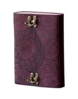 Carnet en cuir gaufré rose à couverture rigide avec fermoir métallique, couleur rouge, carnet de croquis, journal, cadeau