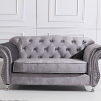 Ensemble de canapés sectionnels Chesterfield capitonnés de style européen moderne, avec cadre en bois massif inclinable, pour appartement, atelier, centre commercial, entrepôt