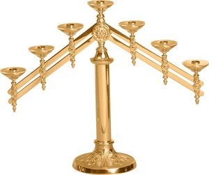 Nouveau STYLE de bougeoir avec trois bras fournitures d'église cuivworld inde - Product Image 2