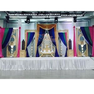 Cadres d'arrière-plan pour mariage traditionnel indien, encadrement de couleur or pour décoration de scène de mariage arabe, installation Unique - Product Image 1