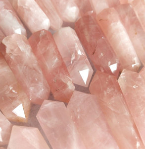 Pointe de quartz rose à double terminaison, pierre précieuse naturelle, cristal Golden Healer, pierre brute, fournisseur en gros, article cadeau - Product Image 3